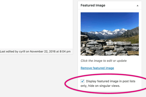 Plugin to show/hide featured image on WordPress