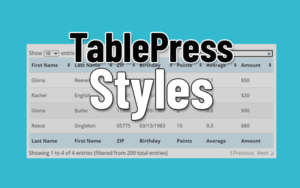TablePress CSS styles