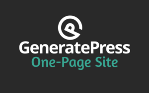 Build a one-page website with Generatepress
