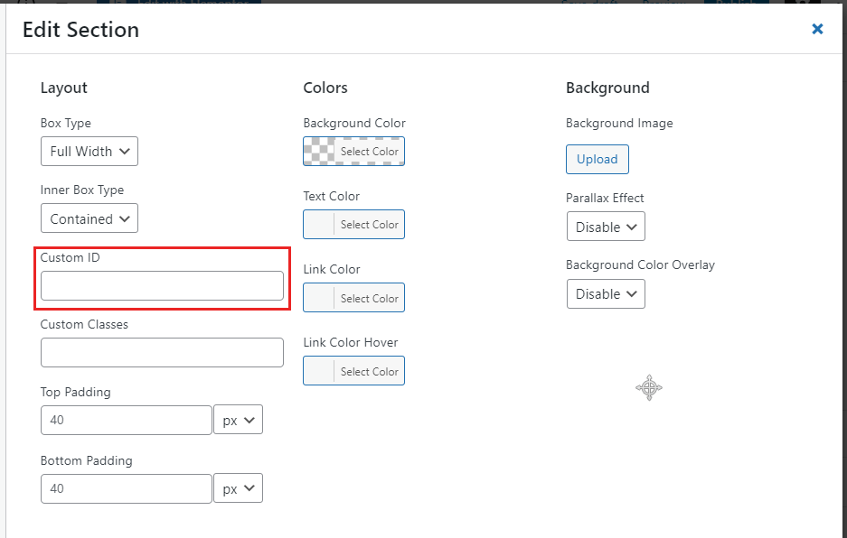 Add Custom ID (anchor link) to generatepress sections
