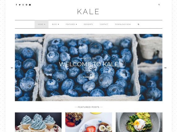Kale recipe & food blog theme