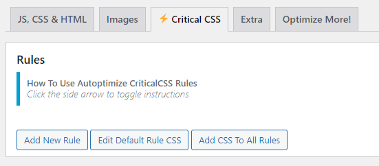 Autoptimize critical CSS addon