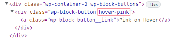 Custom classname gutenberg button block HTML