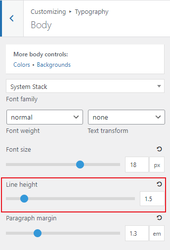 Change line-height settings in GeneratePress