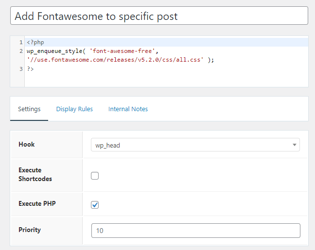 Using a GeneratePress hook Element to load Fontawesome